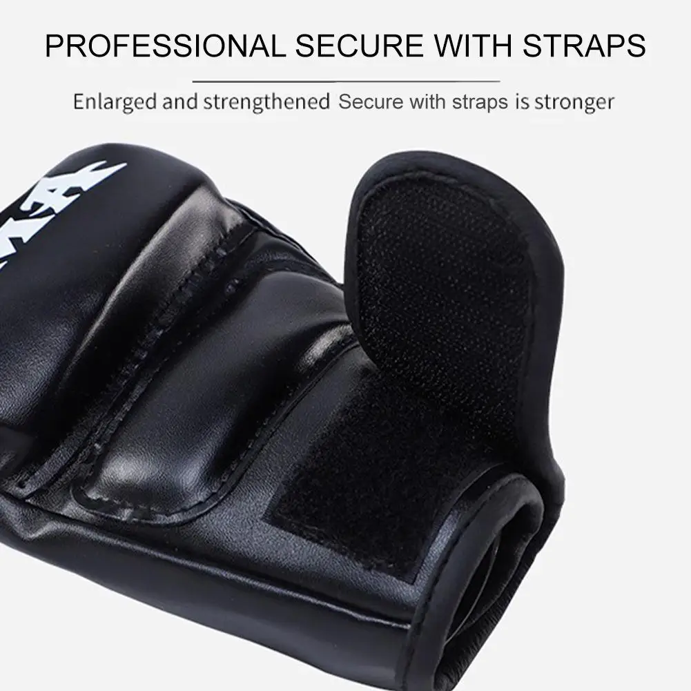 Halbfinger-Boxhandschuhe aus Leder mit Polsterung für Erwachsene, Sanda-Boxen, UFC-Training, Sandsack-Training, Knöchelschutz, Großhandel – Detail 5