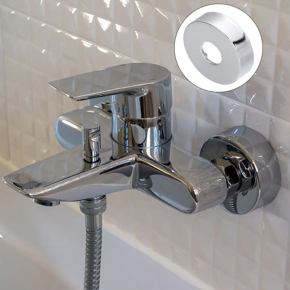 1Pcs Shower Faucet Decorative Cover Chrome Finish Stainless Steel Water Pipe Wall Covers Bathroom Accessories