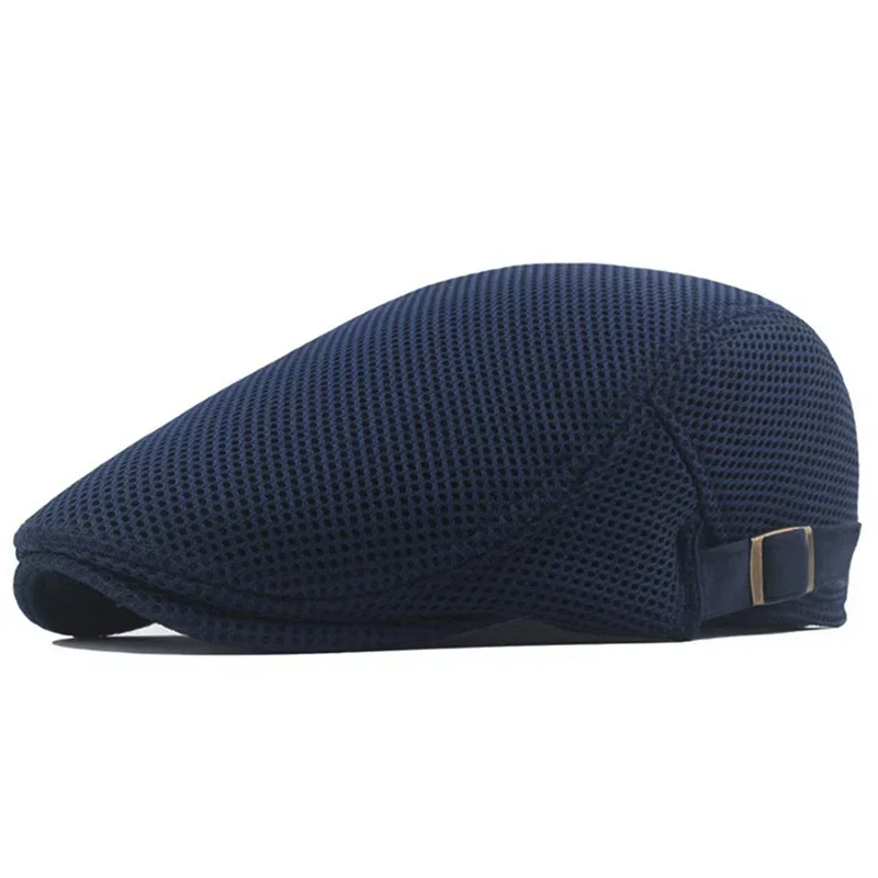 Men Mesh Newsboy Caps British Painters Hats Spring and Summer Ventilate Berets Adjustable Flat Cap Hip Hop Berets image 3