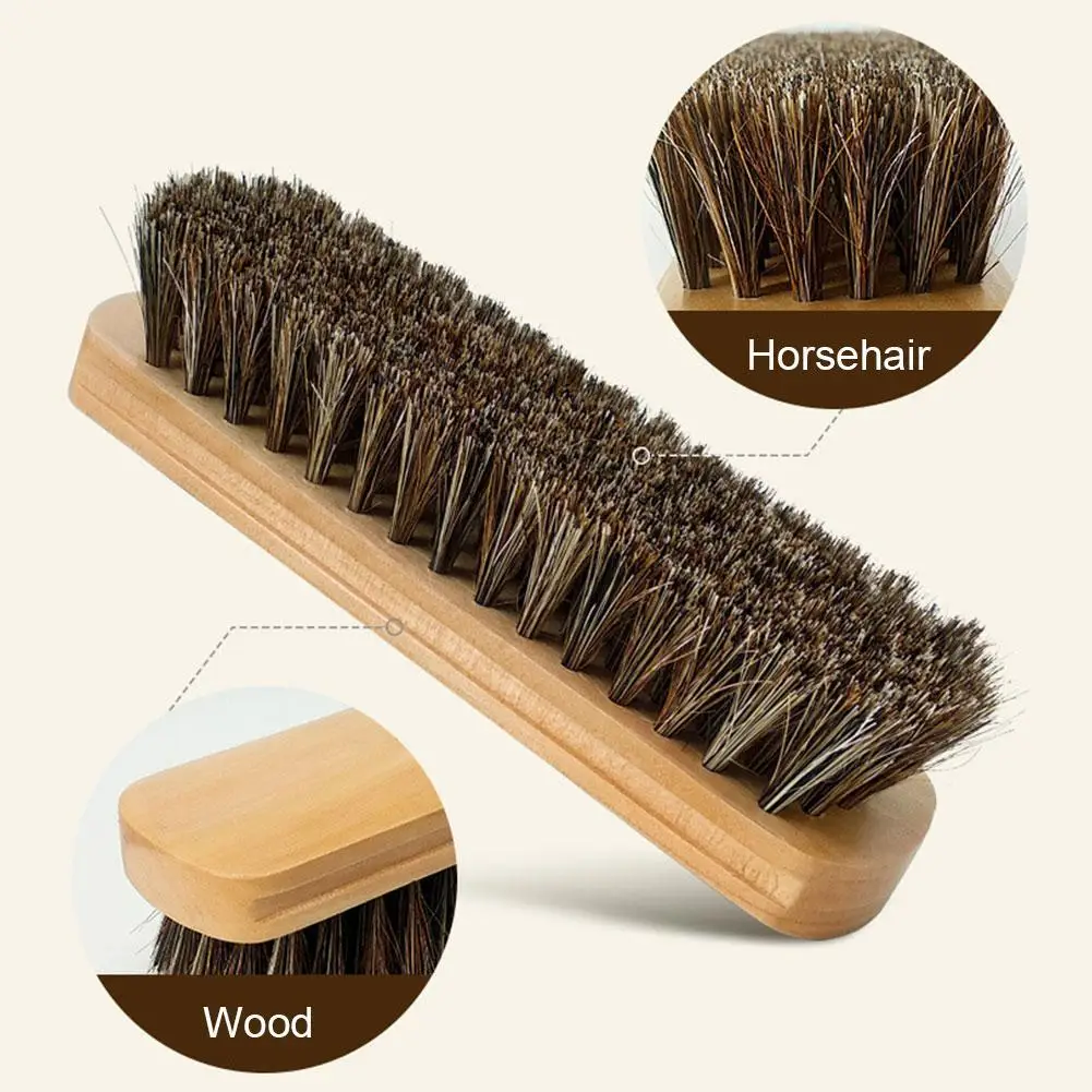 Brosse à livres en cuir de crin de cheval doux, véritable, outil de détail intérieur de voiture, livres et lavage