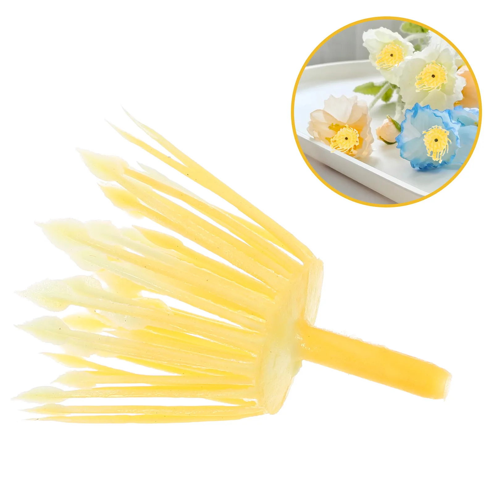30Pcs Flower Stamens Artificial Plastic Handmade Stamens Yellow for DIY Floral Picks Card Making Scrapbooking Wreath Making