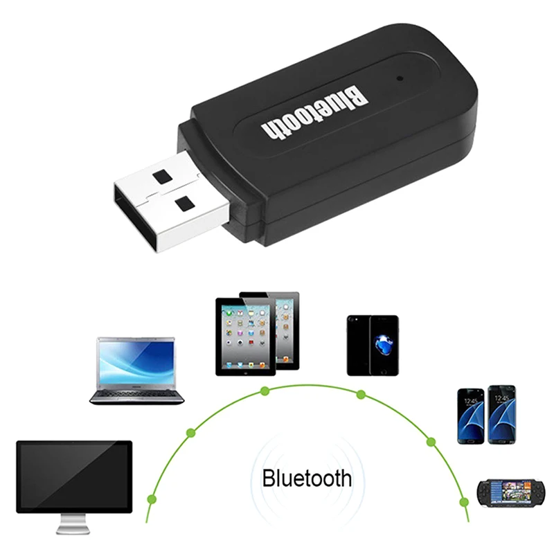 Adaptador USB Bluetooth 2,0 para PC, receptor de música de Audio estéreo inalámbrico, conector auxiliar de 3,5mm para PC, ordenador portátil, auriculares y altavoces