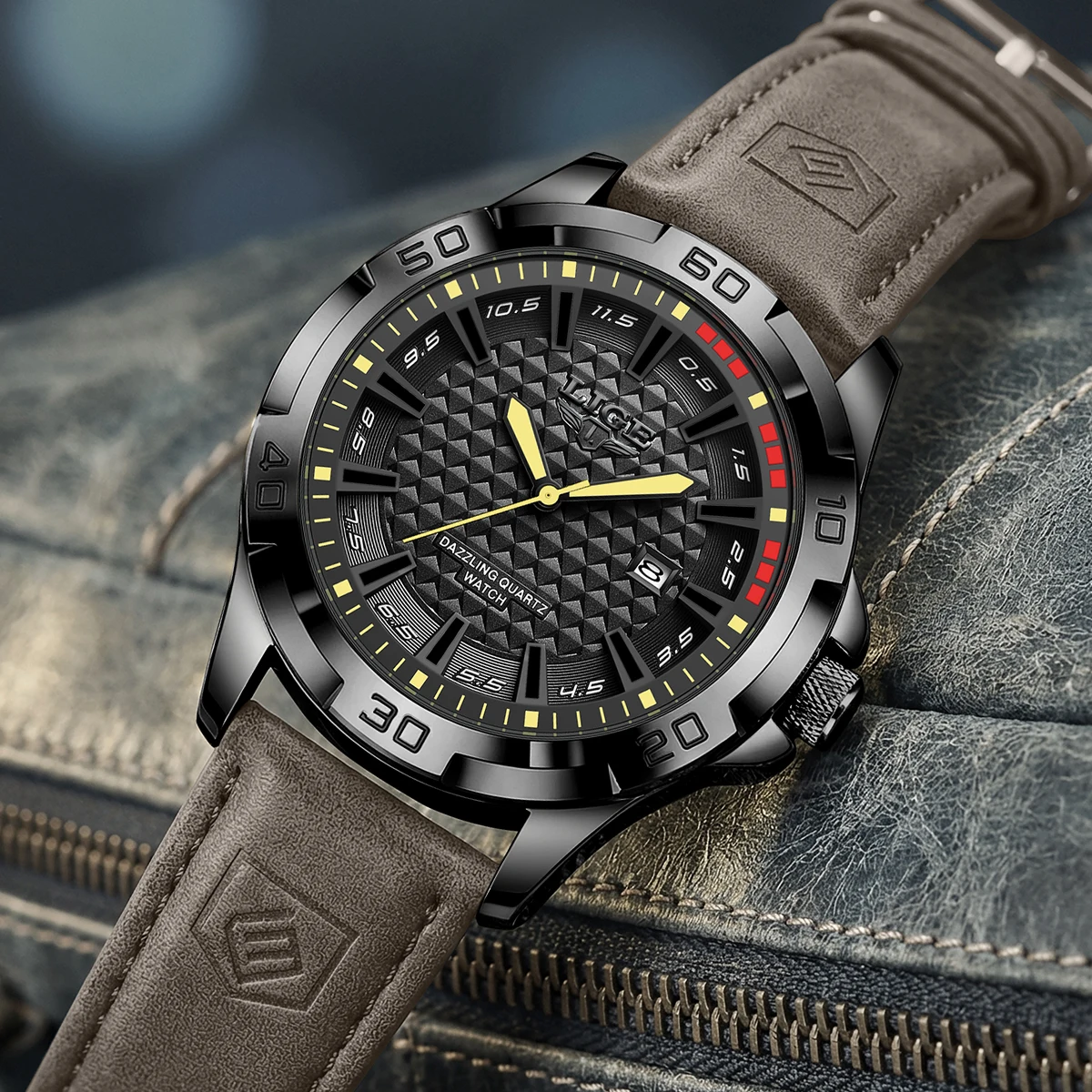 

LIGE Brand Top Luxury Men Fashion Quartz Watches Male Leather Strap Sport Waterproof Wristwatch Calendar Clock Relogio Masculino