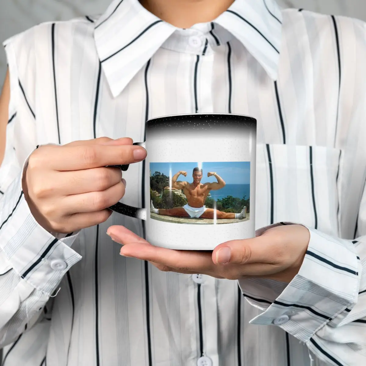 Jean Claude Van Damme Splits Mug Funny Ceramic Coffee Cups Tea Mugs Milk Cup Drinkware Gifts for Woman Man