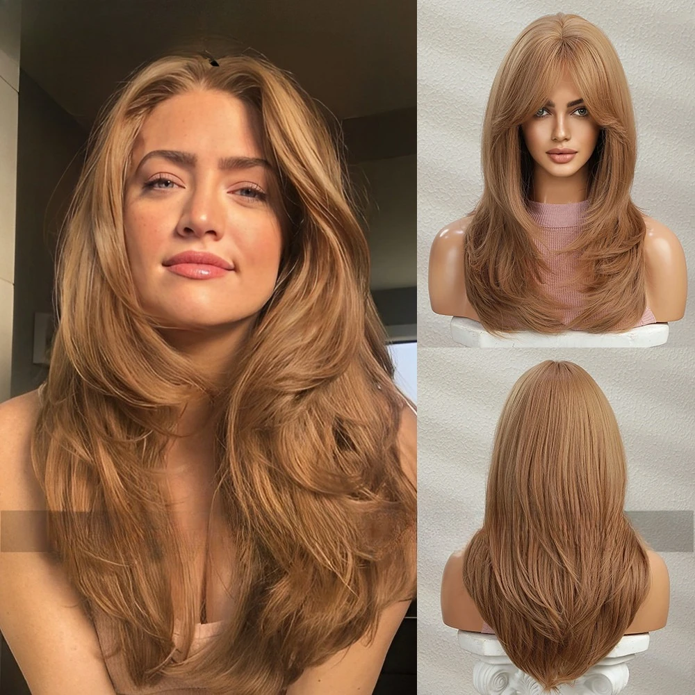 

Wig female long straight hair white gold whole wig autumn new fashion level full head cover long hair long curly hair