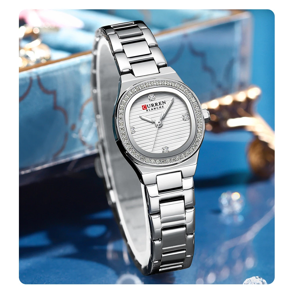 Minimalism Elegant Lady Watches Silver White Stainless Steel Narrow Strap Casual Dress Watches for Women Waterproof Top Brand