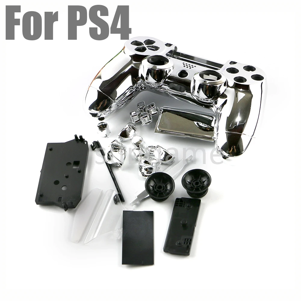 

1 комплект для контроллера PS4 JDS-001/010, хромированный золотой корпус, сменный чехол с кнопками