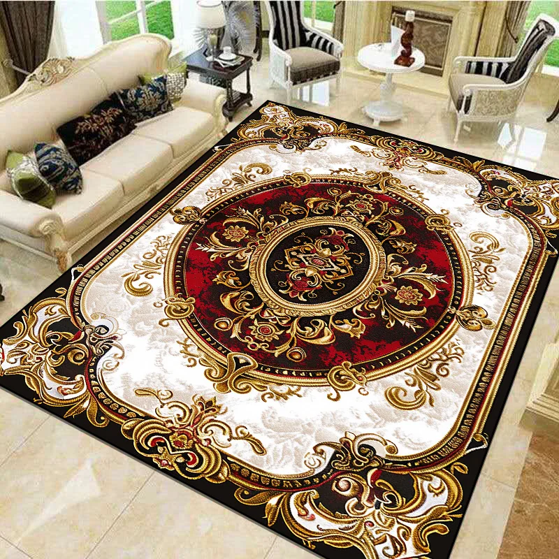 

Retro European Large Area Rugs Living Room Luxury Decoration Home Hall Sofa Side Carpets Non-slip Bedroom Cloakroom Floor Mat 러그