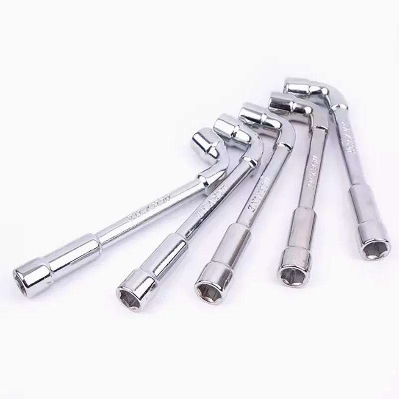 Mirror Polished L-Type Angled Socket Wrench Spanner with Thru Hole Chrome Vanadium Material 8~12mm，ключ на 10