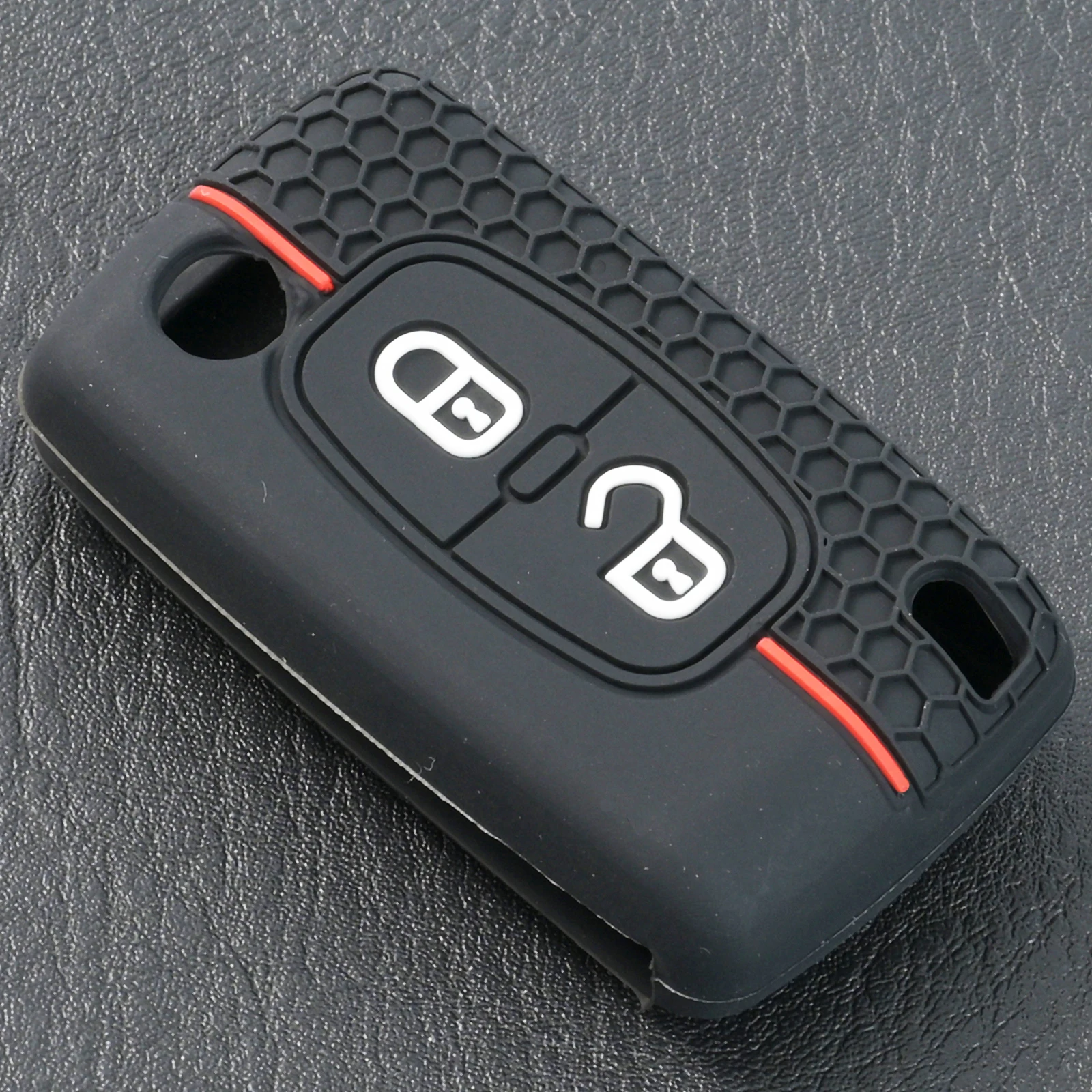 For Peugeot 206 308 3008 Expert Partner Citroen C3 Pluriel Picasso Berlingo Remote Silicone 2 Button Key Ring Cover Case Holder