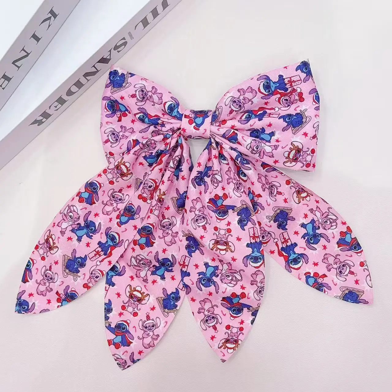 Disney beliebte Cartoon Kinder Schleife Haarspange Mädchen Hinterkopf Haarschmuck blauer Stoff Kopfschmuck Entenschnabel Clip