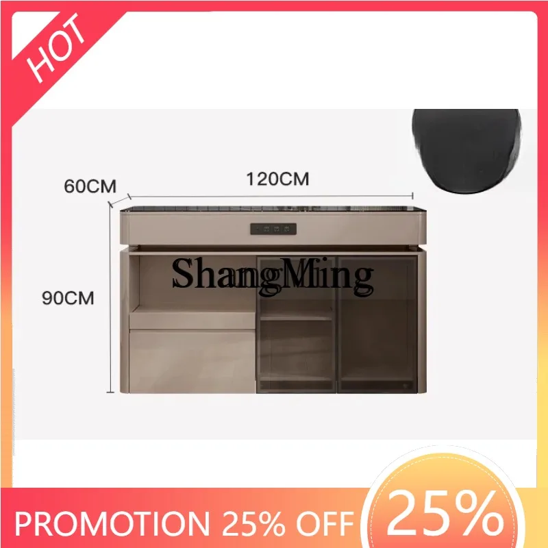 CL mid-island dining table integrated retractable rotating small  high-end island kitchen light luxury bar table