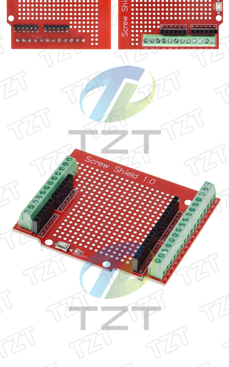 TZT 1/3PCS Proto Screw Shield V1.0 Montierte Anschluss-Prototyp-Erweiterungsplatte für UNO R3 – Detail 3
