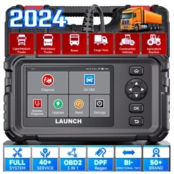 LAUNCH CRP129 HD Heavy Duty Truck Diesel Scanner Oil Reset D.PF Regen for Cummins Detroit Caterpillar Paccar Freightliner Isuzu