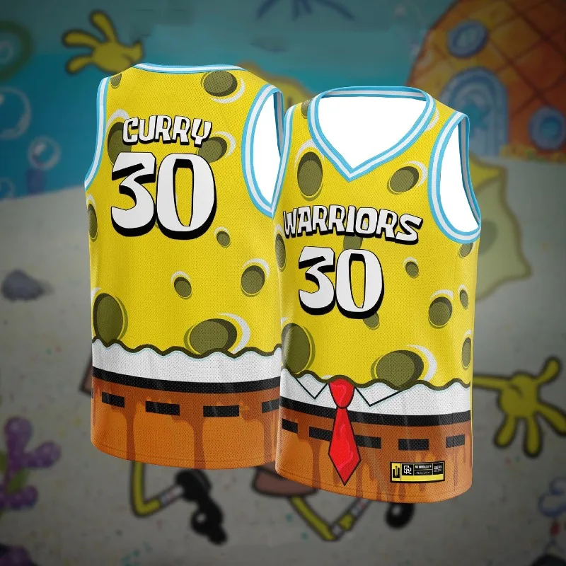 Nueva camiseta de baloncesto Spongebob Curry 30 para hombre, chaleco deportivo transpirable sin mangas para entrenamiento, ropa informal para exteriores, Top Y2k
