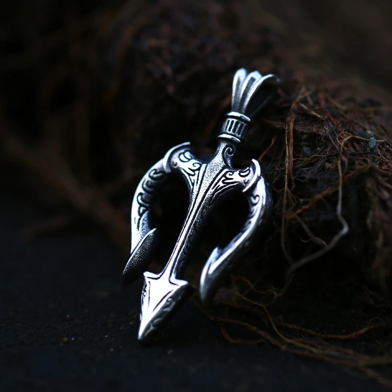 BEIER New Fashion Stainless Steel Viking Trident Necklace Pendant For Men Vintage Jewelry Wholesale