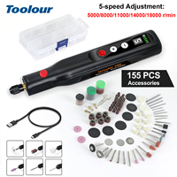 Toolour Cordless Rotary Tool Kit 5 Variable Speed 18000 RPM 155 Accessories for Sanding, Polishing, Drilling, Carving, Cutting