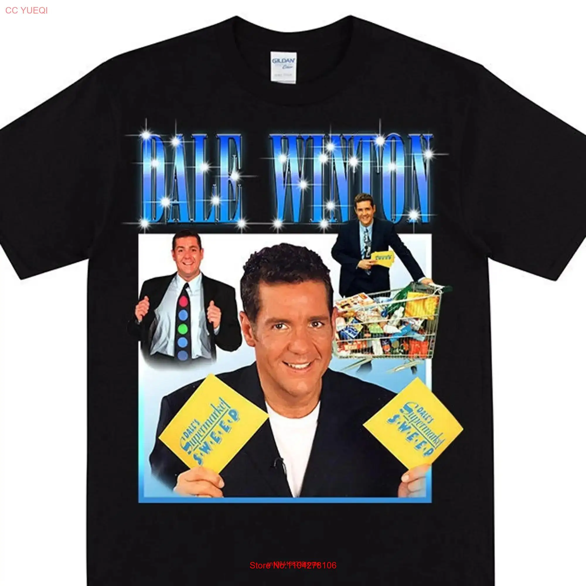 DALE WINTON Homage T shirt For Supermarket Sweep Fans Funny British TV Themed Top Inspired By Television Radio Presenter