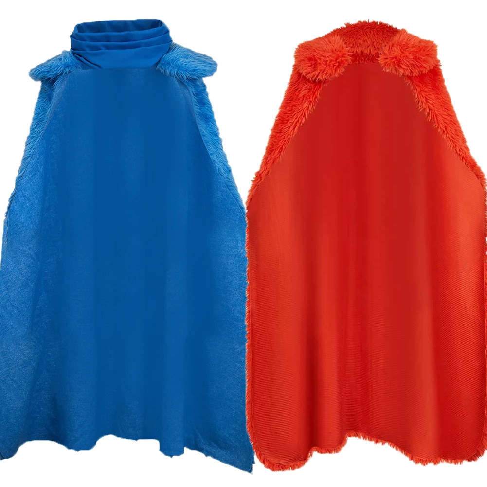 Capa de Cosplay de Anime pirata Elbaf Sanji Luffy, capa cálida de felpa roja y azul, uniforme, ropa de Halloween, trajes para fiesta de Carnaval