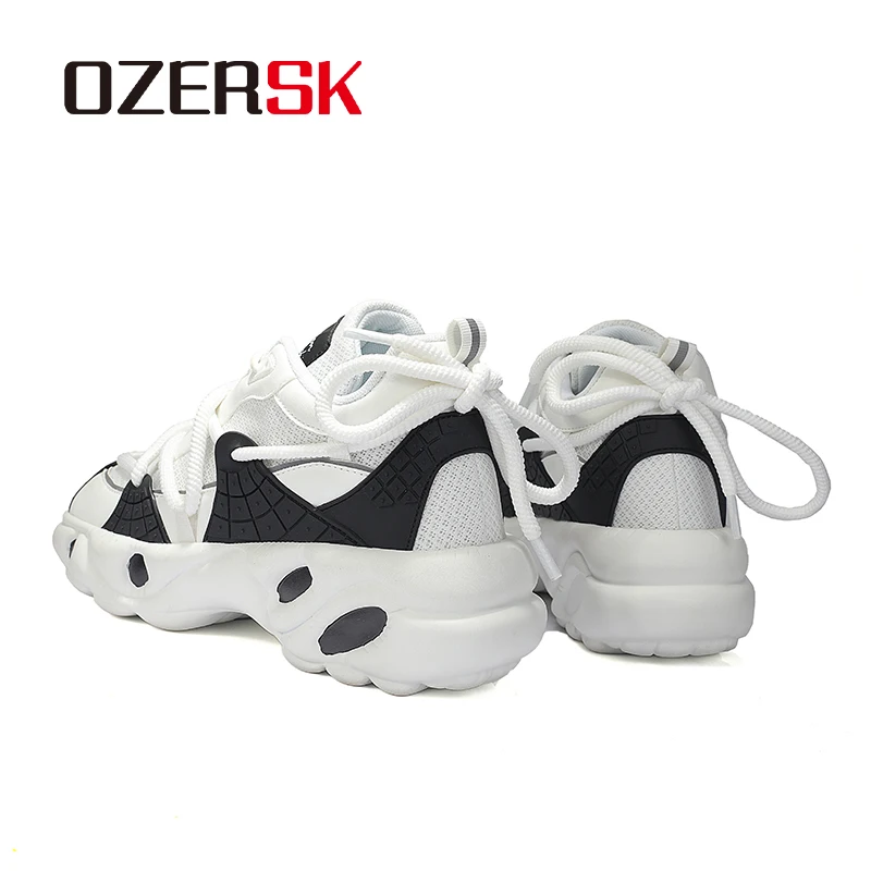 OZERSK Mens Shoes Fashion Drop Plastic Mesh Breathable Comfortable Elastic Casual Elevator Clunky Sneakers for Men Size 39-45