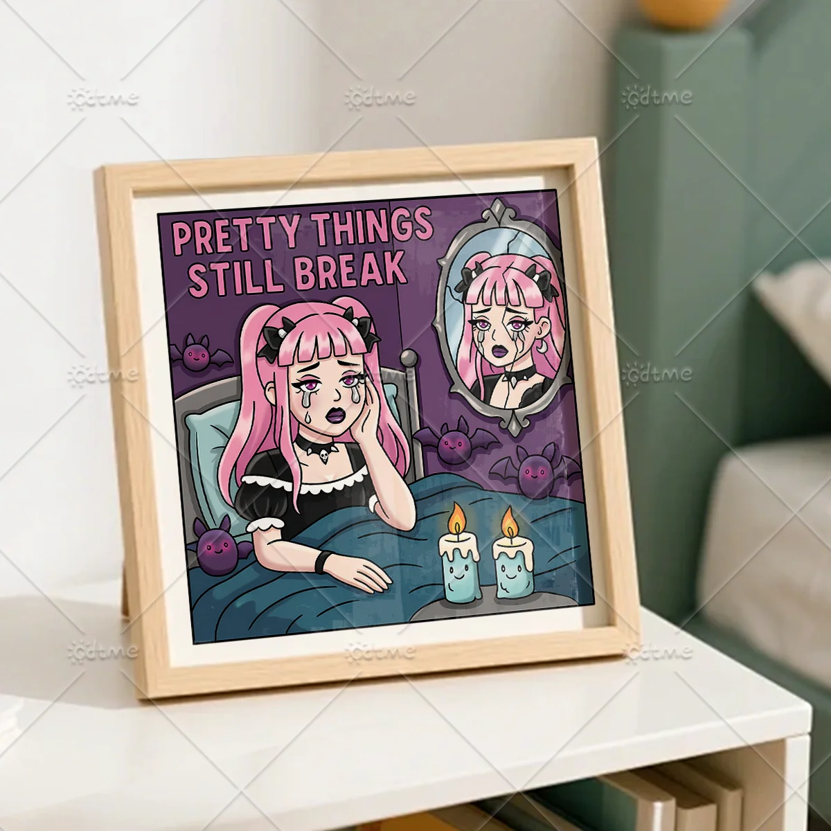 PASTEL GOTH CUTE AND CREEPY Malbuch für Erwachsene, niedliche, gemütliche tägliche Aktivitäten, unregelmäßige Muster zur Entspannung – Detail 5