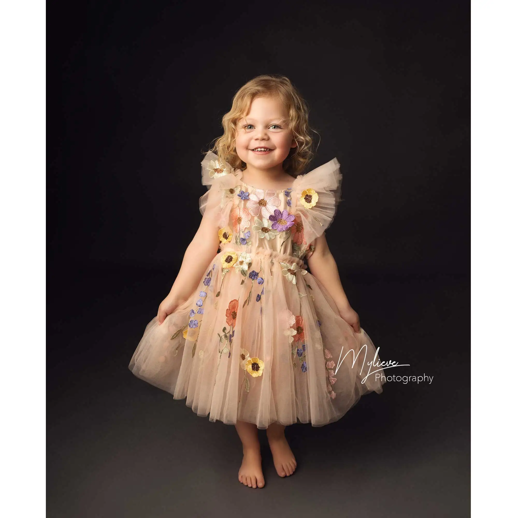 

Don & Judy, летние тюлевые платья принцессы с аппликацией для девочек, вечерние платья для дня рождения, платье с цветочным узором для девочек, реквизит для фотосессии 1-6 лет