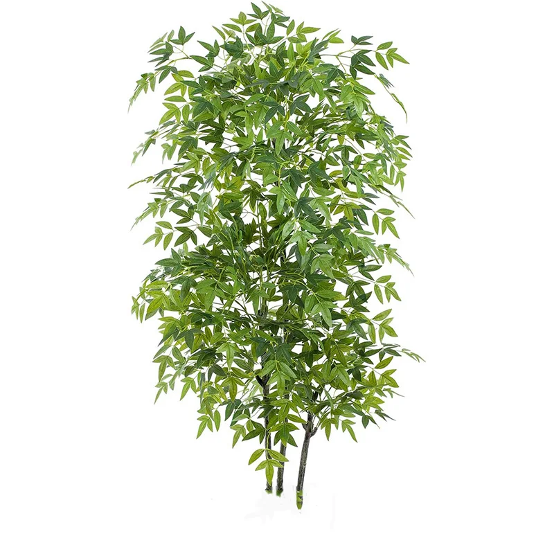 Artificial Bamboo Tree 6ft Tall Faux Bamboo Plant Real Touch Nandina Leaves Artificial Tree for Home Office Indoor Outdoor Decor