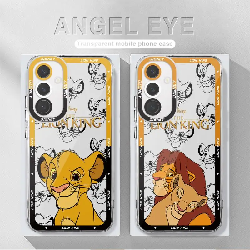 The King Lion Simba Animaton phone case for Samsung A55 5G A25 A22 A15 A34 A14 A71 A52 A50 A12 A13 A32 A31 A73 Clear funda Cover