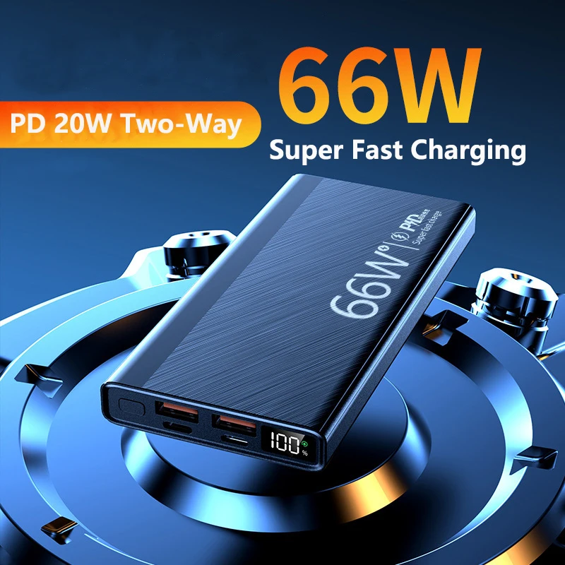 

66W Super Fast Charging Power Bank 30000mAh Portable Charger External Battery Pack For iPhone 16 Huawei Xiaomi Samsung Powerbank