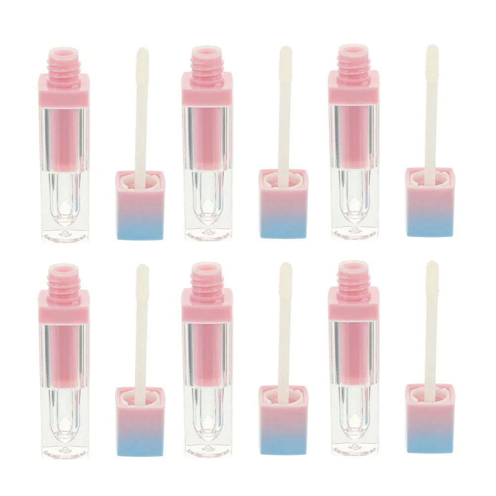 

6 Pcs Empty Lipstick Tubes DIY Gloss Gradient Color Lipgloss Clear Mini Container