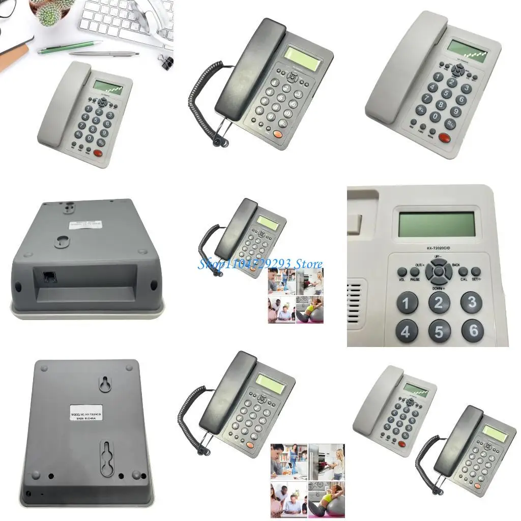 Y2GD Landline Telephone with Big Buttons Caller Identification Calculator LCD