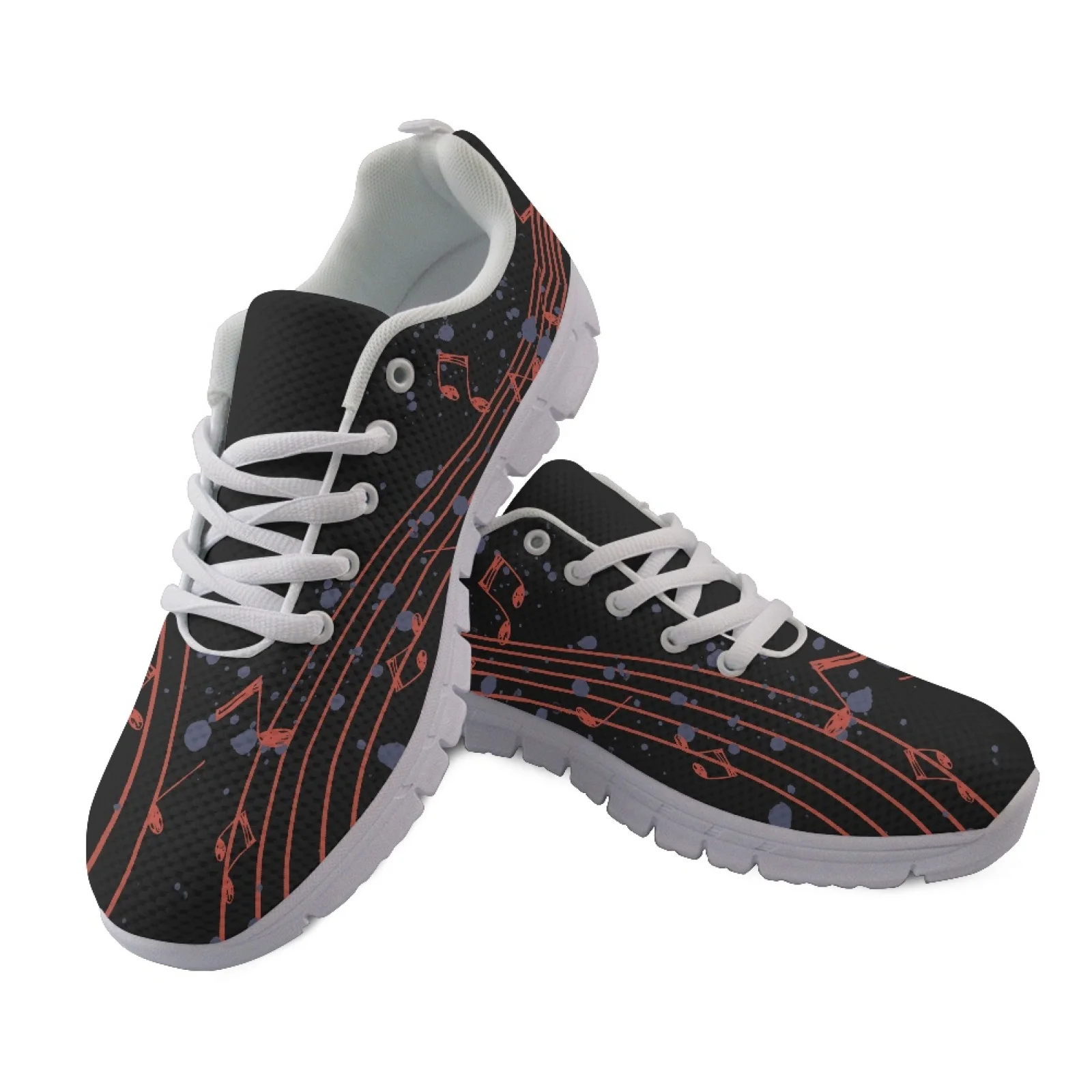 Coloranimal US Flag Music Note Mesh & EVA Sole Mens Sports Tennis Shoes Lace Up Sports Trainers for Women 2026 Trending