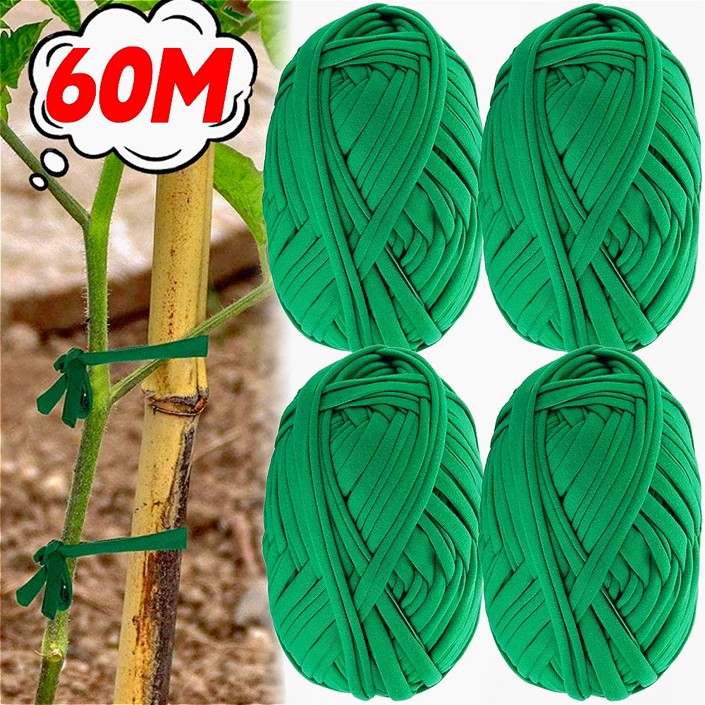 

30/60m Reusable Plant Support Strapping Rope Multifunctional Cable Storage Cloth Strip Garden Tomato Vine Climbing Fixed Ropes