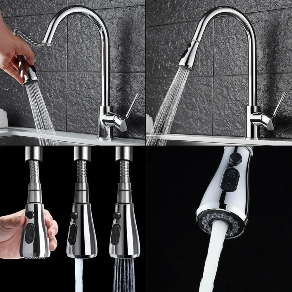 3 Modes Sink Kitchen Basin Pull Out Faucet Aerator Sprayer Nozzle Shower Head Bubbler Water Saving Kitchen Bathroom Tap Aerator