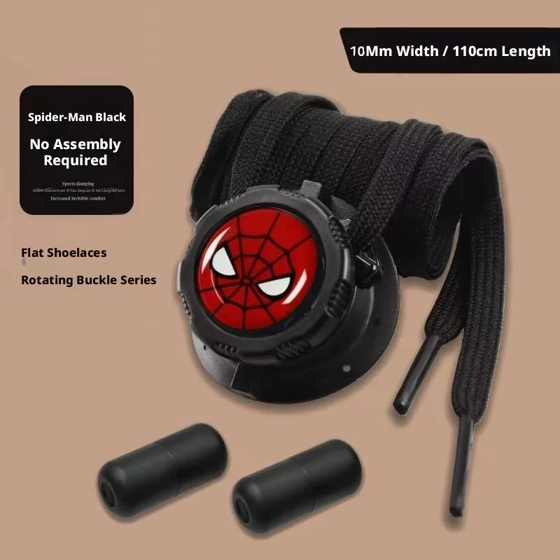 1 Pair SPORT Style No-Tie Shoe Locks, Rotating Quick-Adjust Buckles for 1cm Wide Laces, Easy Fasten for Sports & Outdoor Shoes