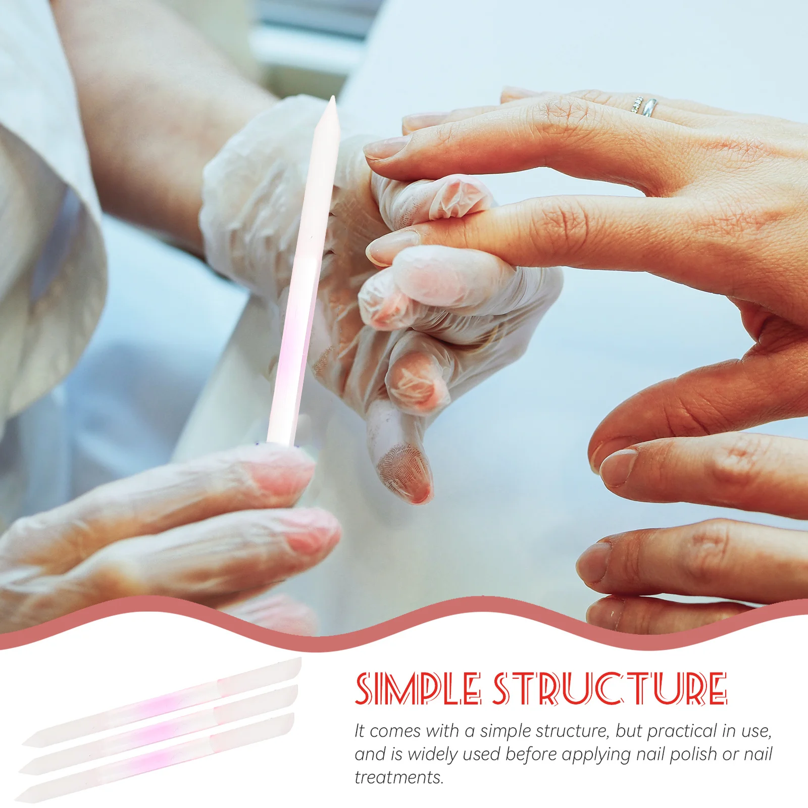 

3 шт., стеклянная пилочка для ногтей с двойной головкой, портативный стильный полировальный инструмент для ухода за ногтями, профессиональное использование в салоне