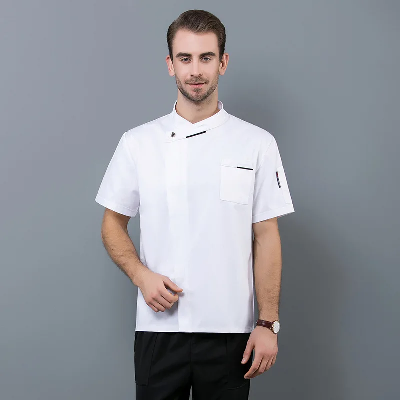 Gastronomische Chef-Kok Uniform Zomer Ademende Korte Mouwen Chef-Kok Overalls Heren Hotel Chef-Kok Keuken Kleding