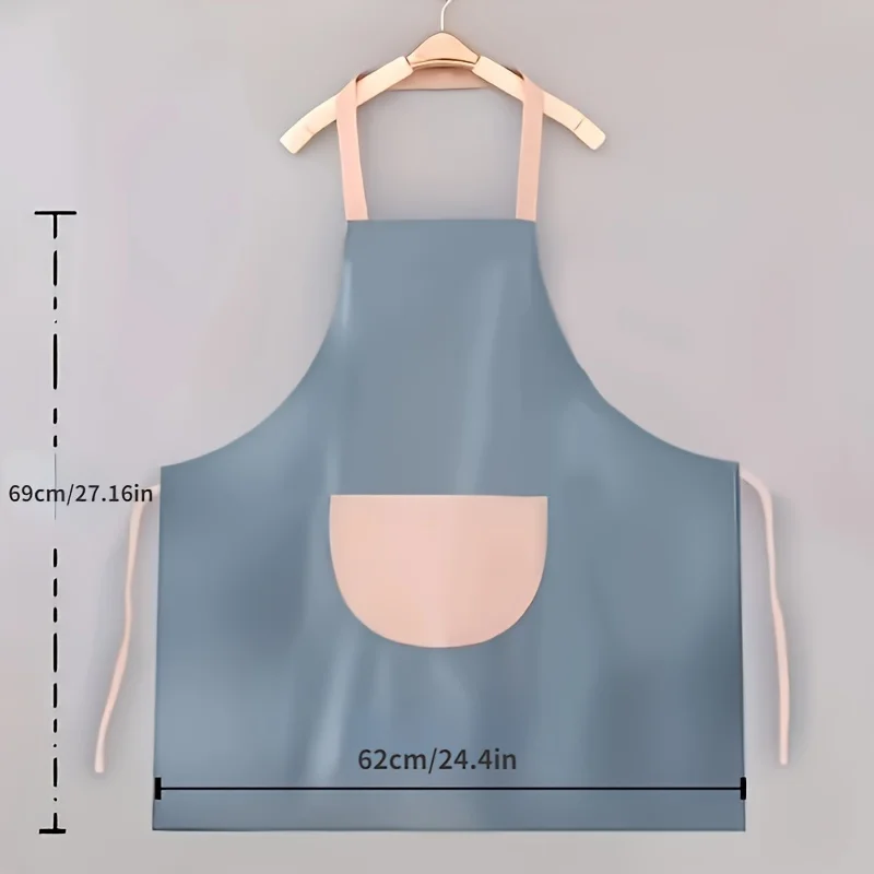 1pc Canvas Kitchen Apron - Waterproof & Oil-Resistant, Perfect for Cooking & Catering