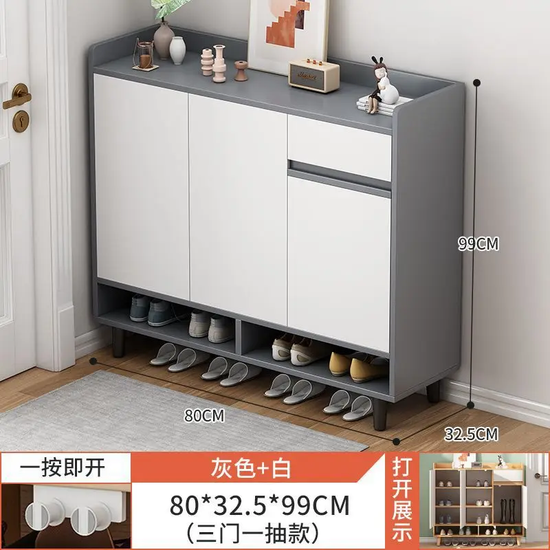 خزانة أحذية خارج الممر، باب منزلي 2025 منزل شعبي جديد، تخزين متكامل ذو سعة كبيرة