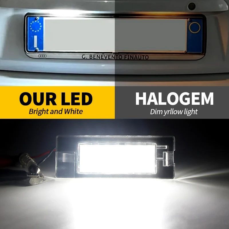 2 قطعة أضواء لوحة ترخيص LED الأبيض لشركة فيات باندا Mk3 نوع 169 MK4 312 319 عدد الخلفية مصباح اكسسوارات السيارات OEM #   71734797
