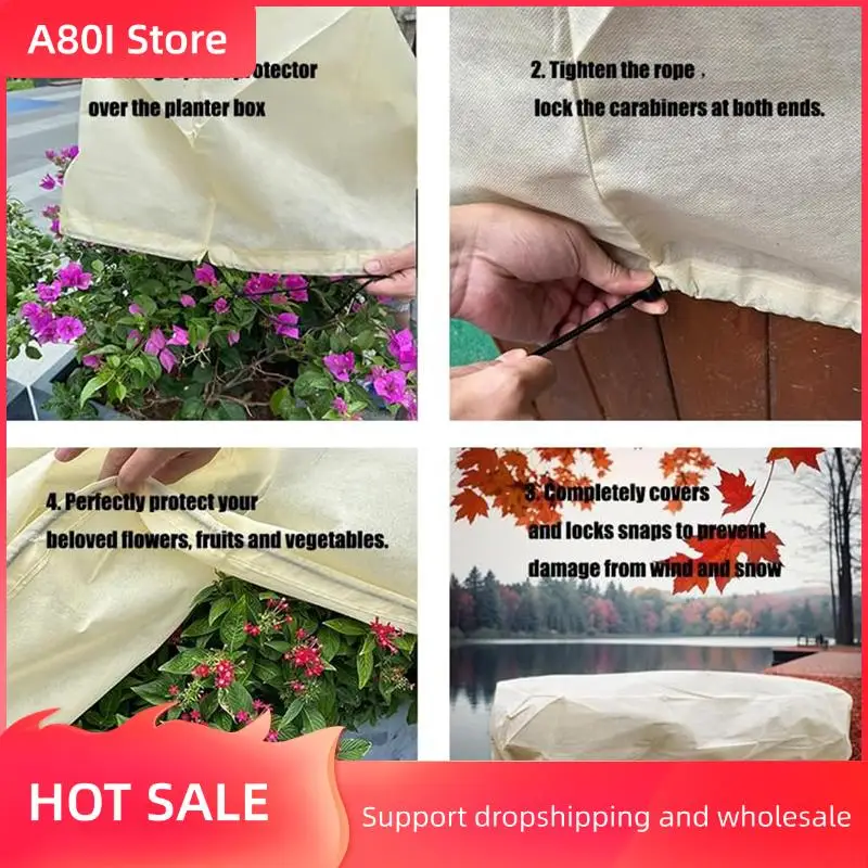 

A80I Plant Frost Cover, Rectangular Planter Plant Winter Frost Blanket With Zip Drawstring For Outdoor 150 X 40 X 45Cm 6Pack