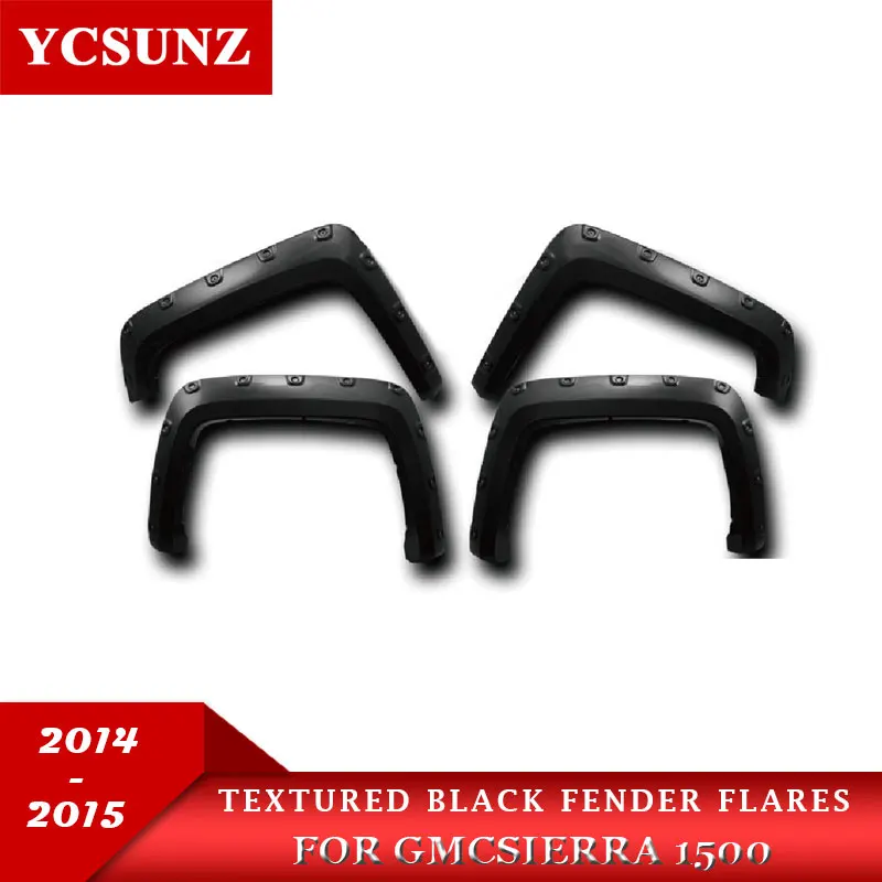 Wheel Arch Mudguards Fender Flares For GMC SIERRA 1500 2014 2015 With Bolt Nuts accessories Pickup Truck Ycsunz