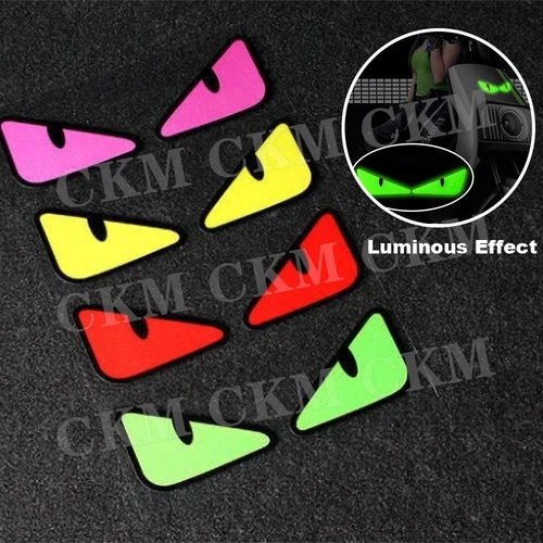 Pegatinas de ojos del diablo para coche y motocicleta, calcomanía decorativa para ventana trasera de carenado de casco, pegatinas reflectantes para motocicleta y coche eléctrico