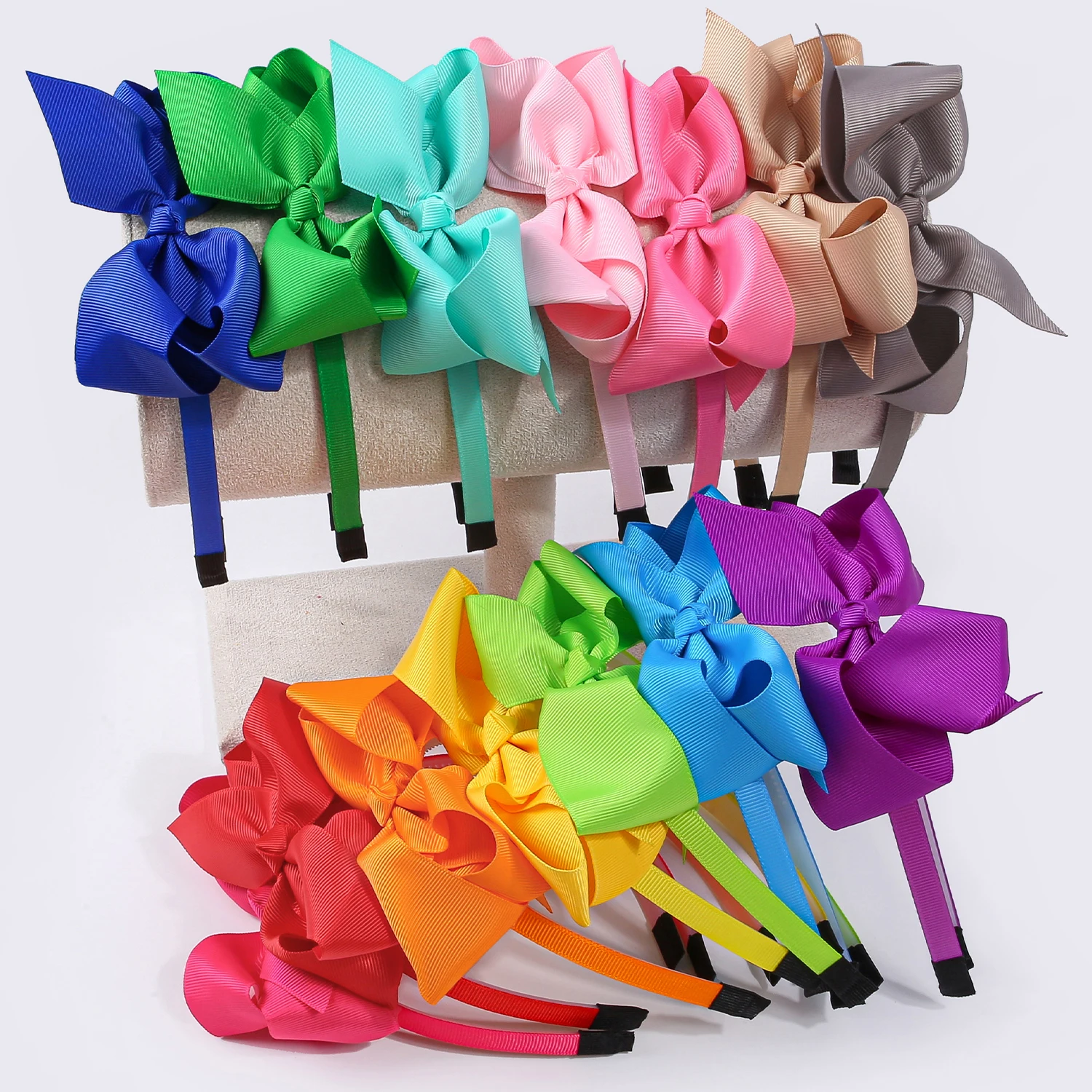 

7/14 шт. однотонные 4,5-дюймовые повязки на голову с большим бантом для девочек, пластиковая повязка для волос с зубцами для детей и женщин, милые модные повседневные аксессуары для волос