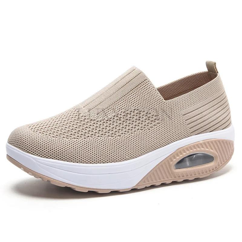 New Air Cushion Mesh Women Lightweight Casual Comfortable Breathable Outdoor Travel Shoes Flat Bottomed Sports Shoes for Women