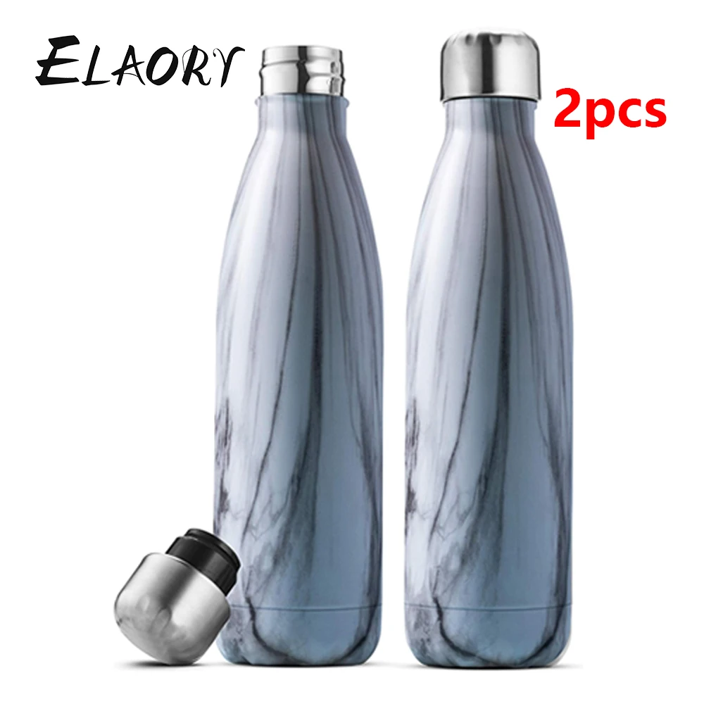 Water Bottle Stainless Steel Thermos Bottle Keeps Cold Triple Walled Insulated Gym Camp Set Of 2 Outdoor Drinking Canteens 17 Oz