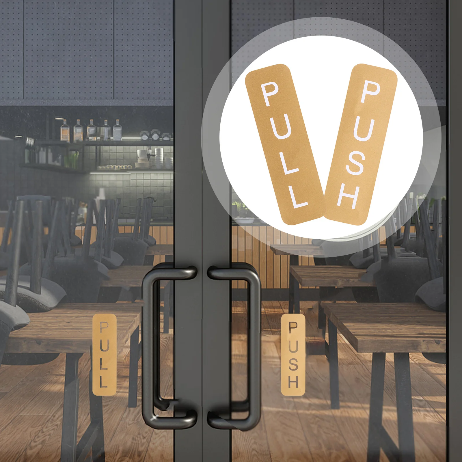 

1Pair Push Pull Sign Stylish Decal Easy Clean Maintenance Long Lasting Use Home Office Decor Push Pull Sign Office Door Signs