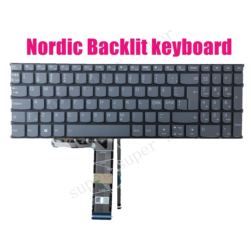 SSS+ Nordic Backlit keyboard for Lenovo Slim 7-15IIL05(82AD)/7-15IMH05/7-15ITL05