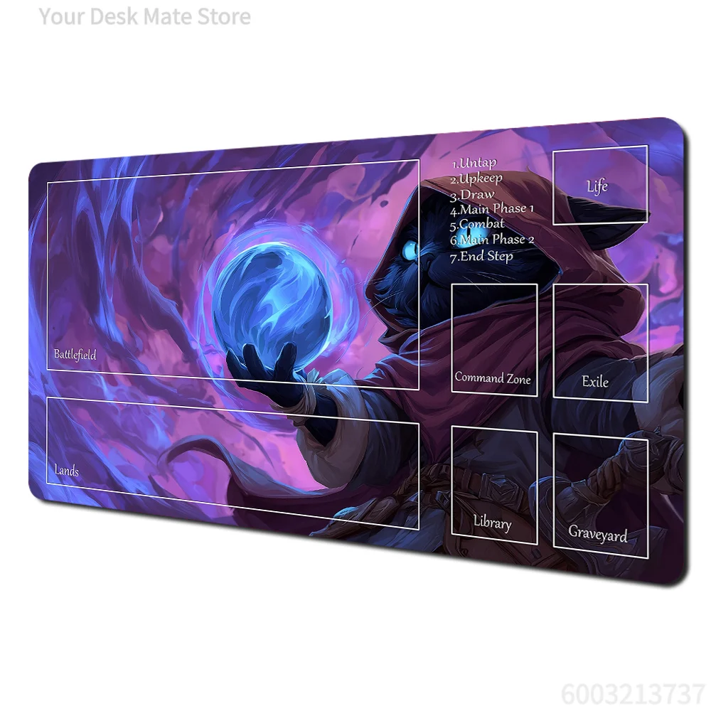 Magic Card Playmat MTG Playmat Rabbit Archer Raccoon Non-Slip Stitched Edge Gathering Gaming Mats Tapete Magic MTG Card Pad
