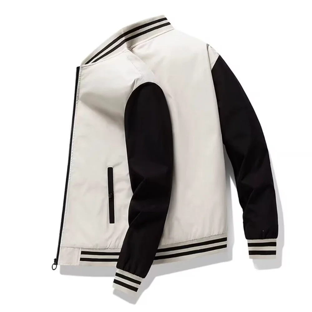 Spring and Autumn Fashion Men's Jacket Color Contrasting Casual Baseball Men's Jacket Clothing New Chaquetas Baseball Jacket